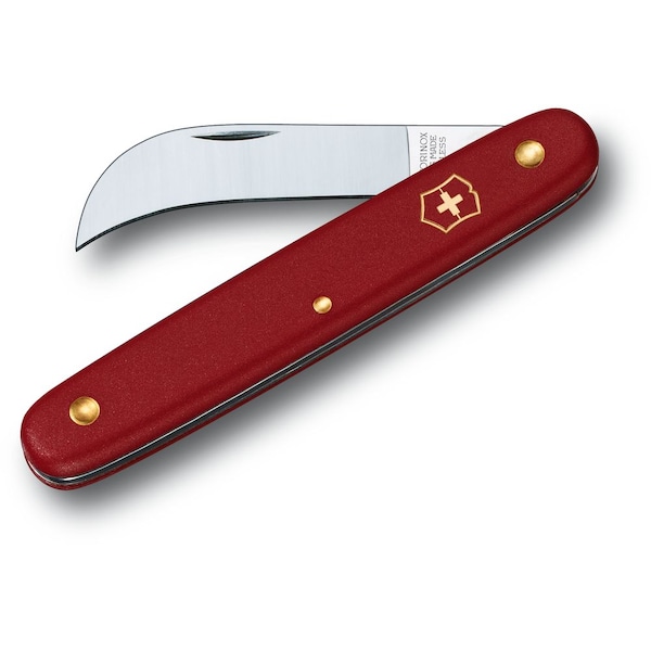 Swiss Army Brands 2024 Victorinox Kitchen Flora Knife, Curved 4In Blade, Red Handle - VIC-3.9060