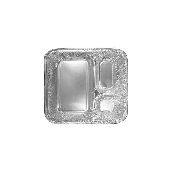Handi-Foil 3 Compartment Aluminum Tray With Foil Board Lid Combo, PK250 - 2045-35-250W