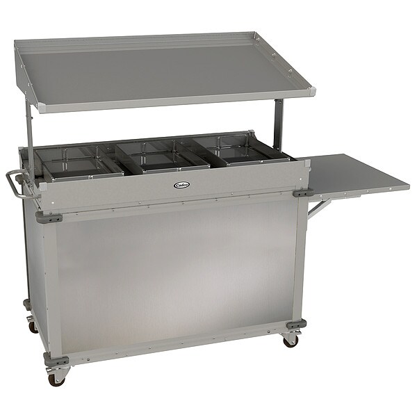 Cadco Food Service Cart, 74 1/2 in L, SS - CBC-GG-B3-LST