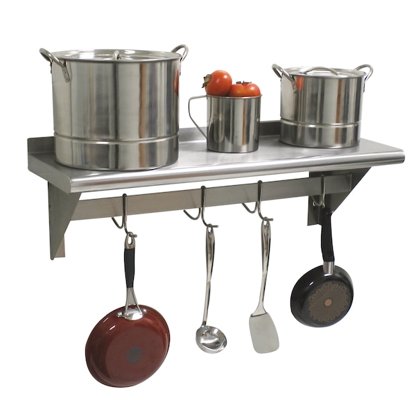 Advance Tabco Shelf with Pot Rack wall-mounted 144 in.W x 15 in.D - PS-15-144