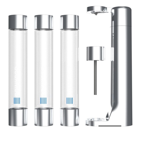 Drinkpod Fizzpod Polished Chrome W 2 CO2 Cylinders - DPFZPOD-PC-2-CO2