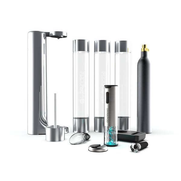 Drinkpod Fizzpod Polished Chrome + 1 CO2 + Winekey Bundle - FZPC-C02-WNK