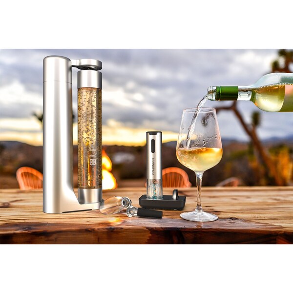 Drinkpod Fizzpod Polished Chrome + 1 CO2 + Winekey Bundle - FZPC-C02-WNK