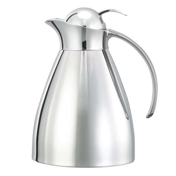 Service Ideas Marquette Push Button Stainless Vacuum Insulated Carafe, 33.8 Ounce, Polished - MAR10PSPB