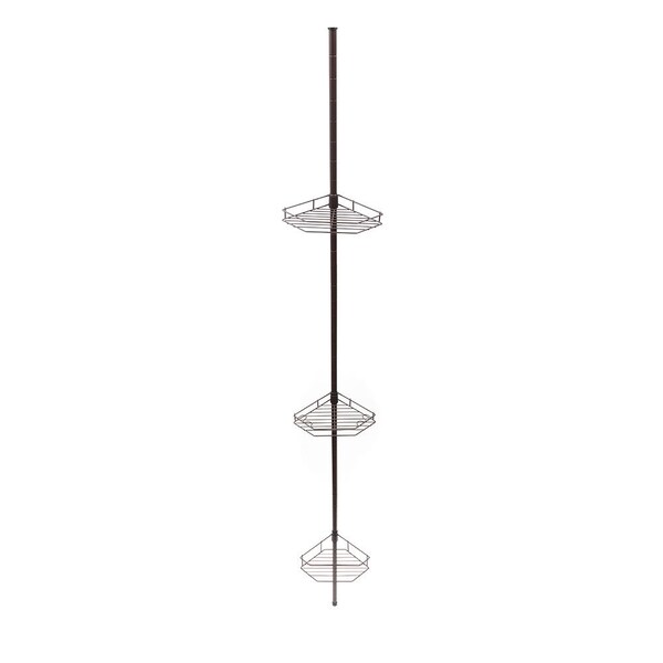 Home Basics Home Basics 3 Tier Tension Rod Shower Caddy, Bronze - ZOR96275