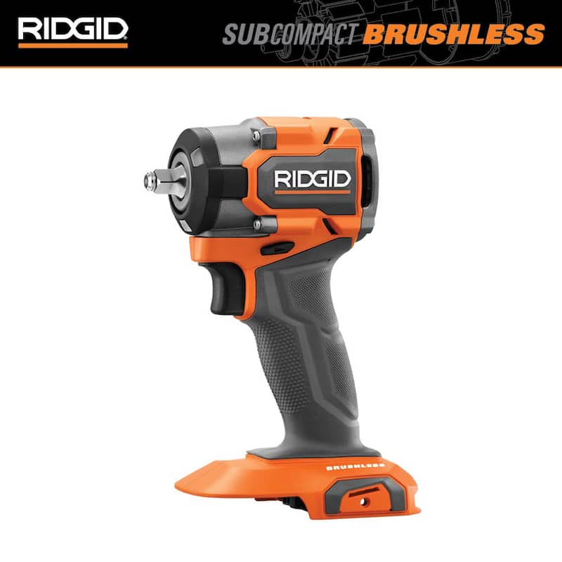 Llave de impacto inalámbrica compacta sin escobillas RIDGID de 18V de 3/8 pulgadas (solo herramienta) - R872071B