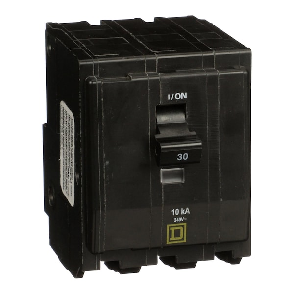 Square D Miniature Circuit Breaker, QO Series, 30A, 3 Pole, 240V AC, 10kA at 120/240V AC - QO3305237