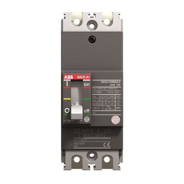 Abb Circuit Breaker, A1A Series, 100A, 2 Pole, 240V AC, 10kA - A1A100TW-2