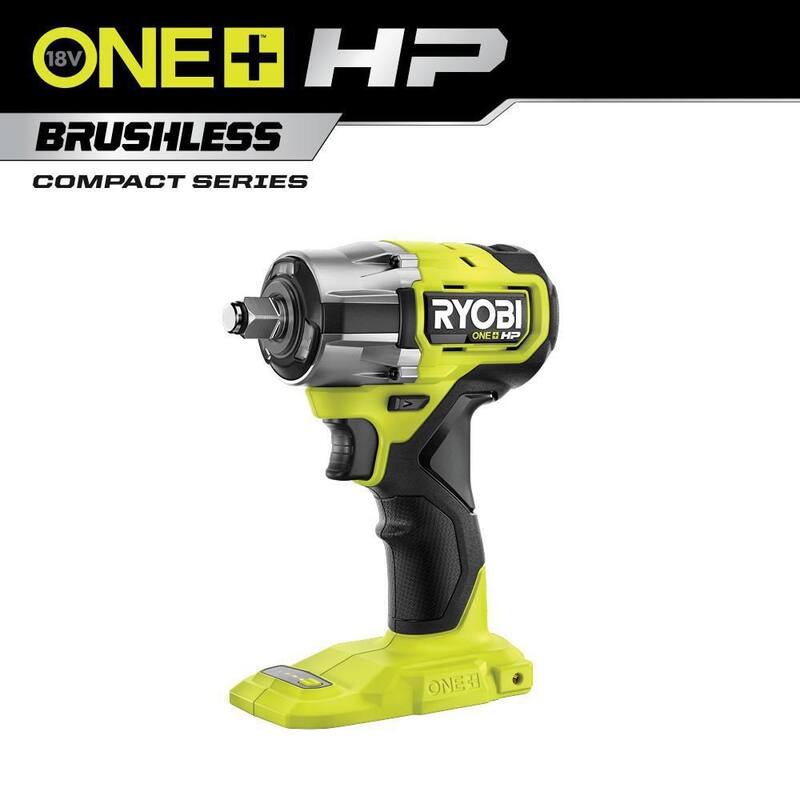 RYOBI ONE+ HP 18V Llave de Impacto Inalámbrica Brushless Compacta de 1/2 pulgadas con 4 Modos (Herramienta Únicamente) - PSBIW25B