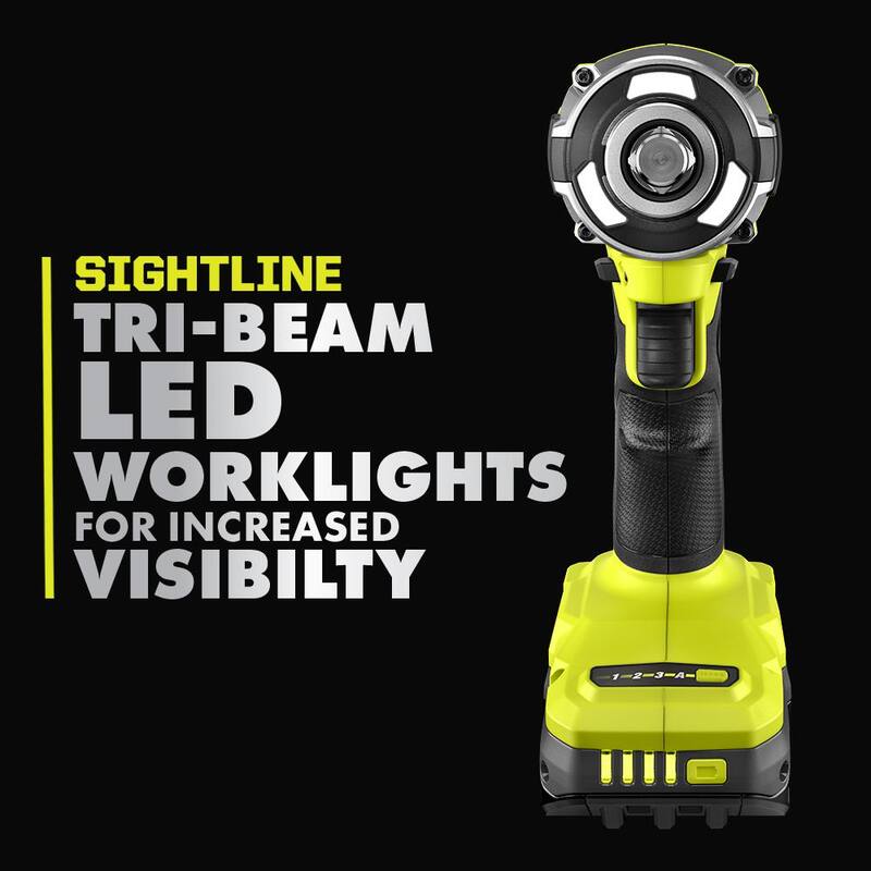 RYOBI ONE+ HP 18V Llave de Impacto Inalámbrica Brushless Compacta de 1/2 pulgadas con 4 Modos (Herramienta Únicamente) - PSBIW25B