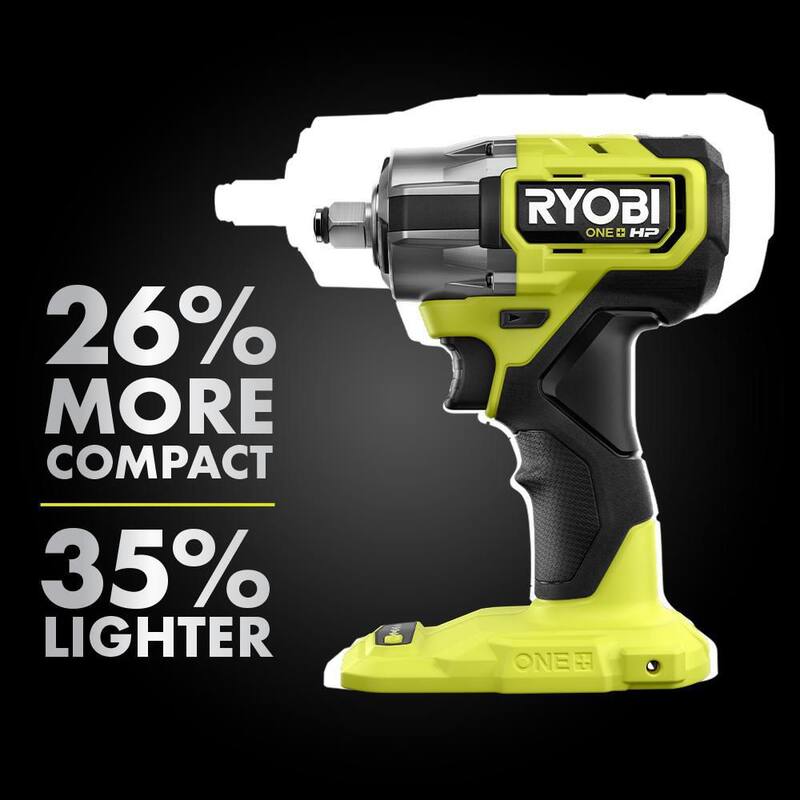 RYOBI ONE+ HP 18V Llave de Impacto Inalámbrica Brushless Compacta de 1/2 pulgadas con 4 Modos (Herramienta Únicamente) - PSBIW25B