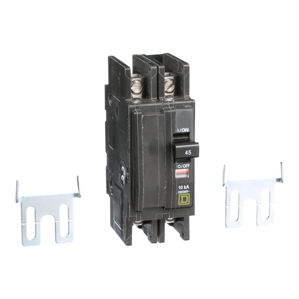 Square D Miniature Circuit Breaker, QOU Series, 45A, 2 Pole, 120/240V AC, 10kA at 120/240V AC - QOU245B