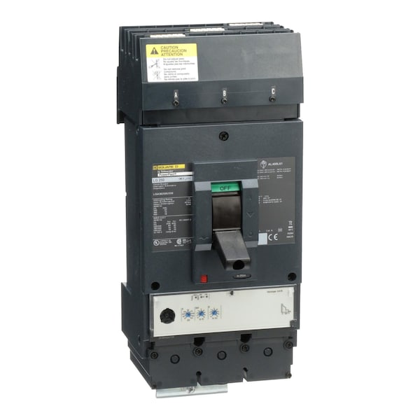 Square D Molded Case Circuit Breaker, LGA Series, 250A, 3 Pole, 600V AC, 65kA at 240V AC - LGA36250U33X