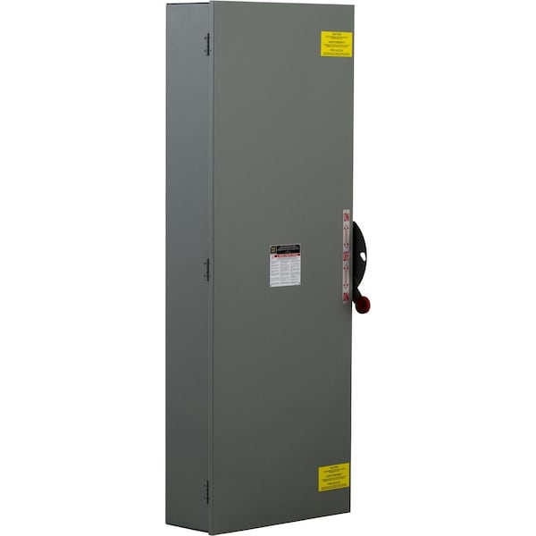 Interruptor de desconexión de doble tiro cerrado sin fusibles Square D, 600 A, 600V CA/CC, 3 polos, NEMA 1 - DTU366.
