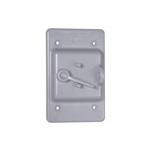Racoorporated Electrical Box Cover, 1 Gang, Rectangular, Non-Metallic, Toggle Switch Cover - PTC100GY