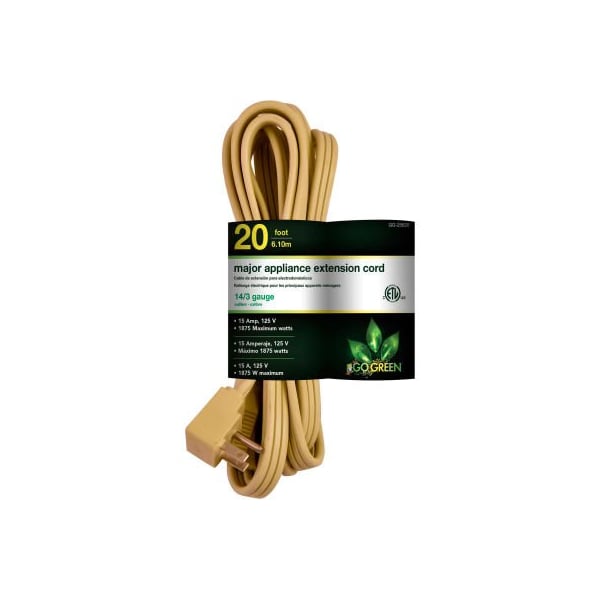 Gogreen GoGreen Power, , 20 Ft Appliance Cord - Beige - GG-25620