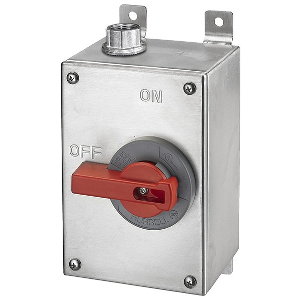 Interruptor de desconexión cerrado no fusible Hubbell, 600V CA, NEMA 12K, 4, 4X - HBLDS3SSVFD