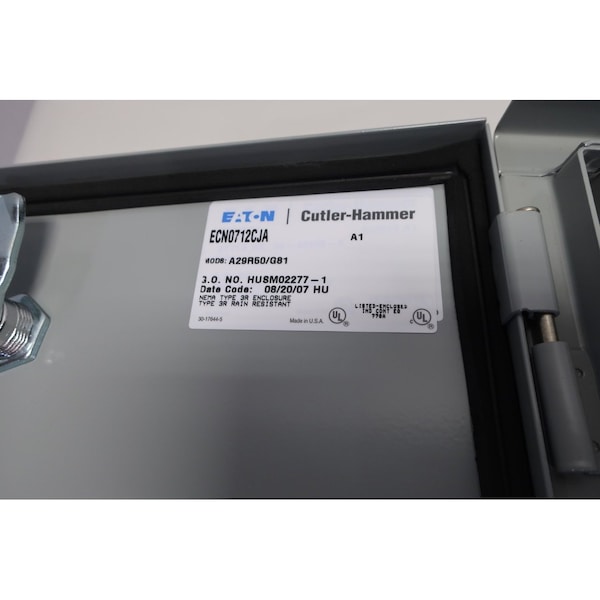 Interruptor de desconexión fusible Eaton Cutler-Hammer de 3P 480VCA, ECN0712CJA - ECN0712CJA
