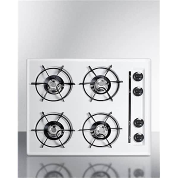 Summit Appliance Summit Appliance WNL03P 24 in. Gas Open Burner Cooktop; White - WNL03P