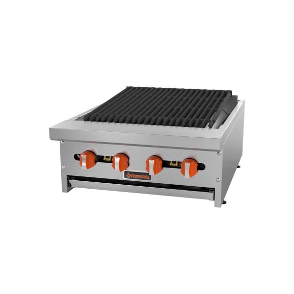 Mvp Group Corporation Sierra Range SRRB-24 - Radiant Char Broiler, 24"W, 4 Burners, 16,000 BTU Each, Stainless Steel - SRRB-24