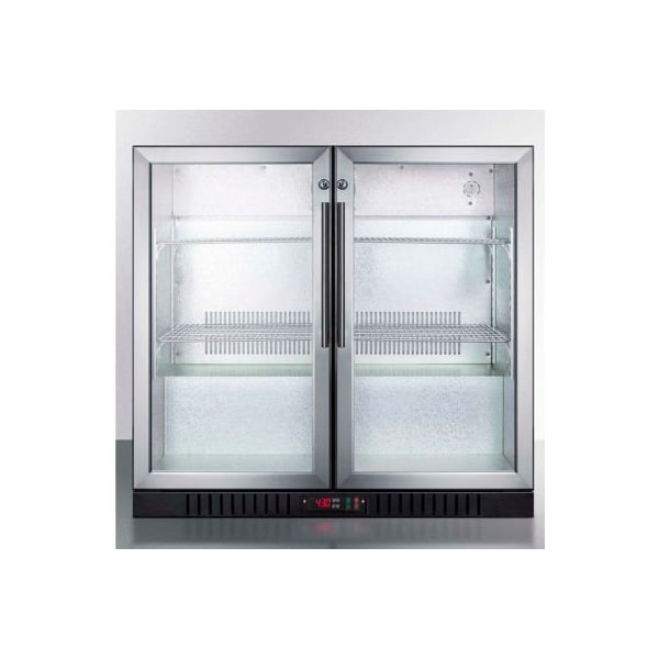 Summit Appliance Div. Summit-Counter Height Beverage Merchandiser, Two Glass Swing Doors - SCR7012DB