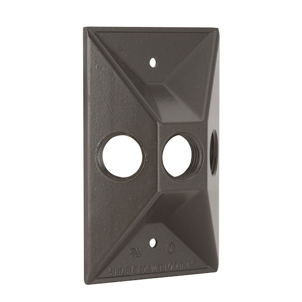 Bell Outdoor Electrical Box Cover, Single Gang Box Type, 1 Gang, Die-Cast Aluminum, Lampholder and Cluster Cover - 5189-2