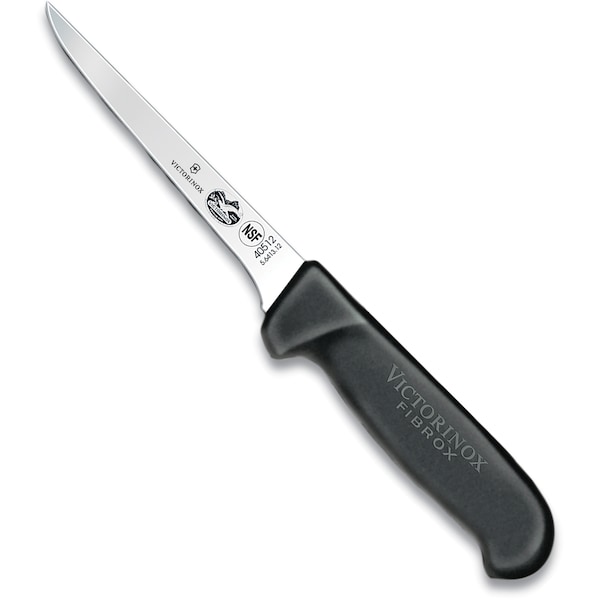 Swiss Army Brands Victorinox 40512 Kitchen Fibrox Pro Black Boning - Straight, Narrow, 5In Flexible Blade - VIC-5.6413.12