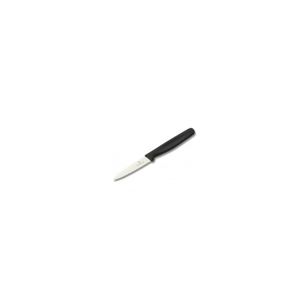 Swiss Army Brands 47509 Kitchen Black Paring - Large Handle, Spear Point, 30.25In Blade, Serrated Edge Clam Pack - VIC-5.3033.S-X1