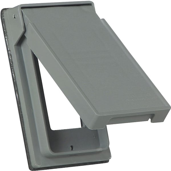 Eaton Wiring Devices Cover, 4-3/4 in L, 2-61/64 in W, Rectangular, Thermoplastic, Gray, Electro-Plated - S2966