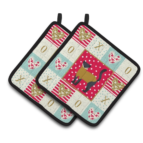 Carolines Treasures 7.5 x 7.5 in. Yellow-Throated Marten Love Pair of Pot Holders - CK5301PTHD