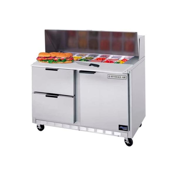 Beverage-Air Food Prep Tables SPED48 Elite Series Cutting Top w/ Drawers, 48"W - - SPED48HC-12C-4