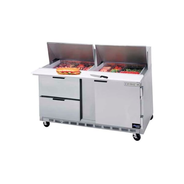 Beverage-Air Food Prep Tables SPED60 Elite Series Mega Top w/ Drawers, 60"W - - SPED60HC-18M-4