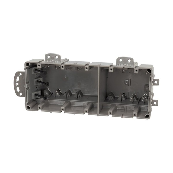 Southwire Madison Electric Multi-Mount Box, 3-1/2 in L, 9.52 in W, 5-Gang, Polycarbonate, Gray - MSBMMT5G