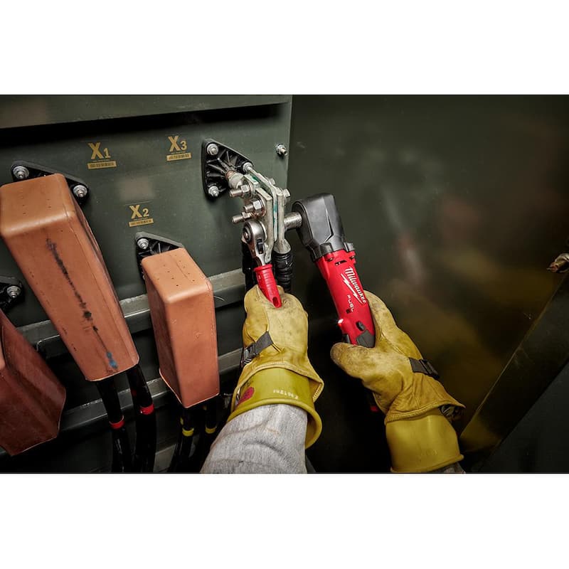 Llave de impacto angular derecha inalámbrica sin escobillas de 12V Milwaukee M12 FUEL con batería de iones de litio de 3/8 pulgadas y paquete de batería de 3.0 Ah (paquete de 2) - 2564-20-48-11-2412
