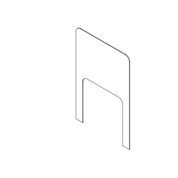 Usa Industrials Clear Sneeze Guard - 1/8" T x 20" W x 34" H - 12" W x 12" H Slot, PK12 - BULK-PD-129