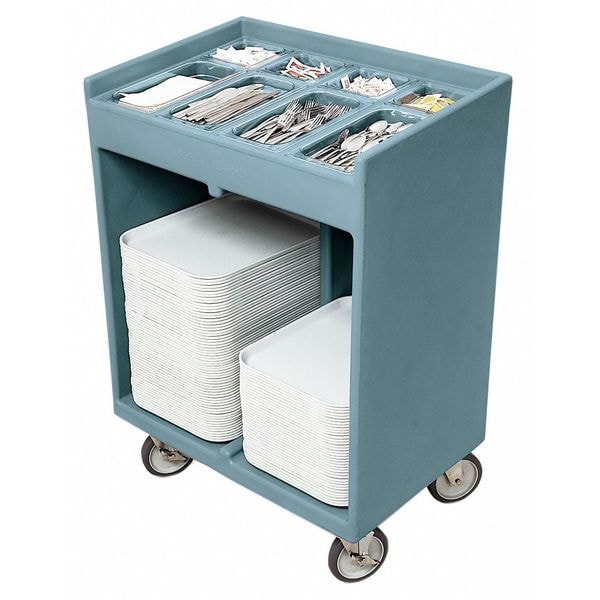 Cambro Tray and Silver Cart, 500 Cap, Blue - EATC1418401