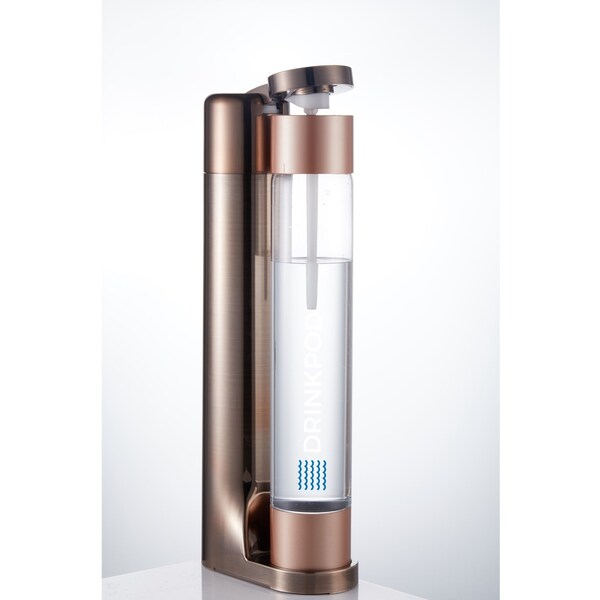 Drinkpod FIZZPod One Touch Sparking Soda Maker Machine with 3 Bottles- Color Cognac - DPFZPOD1K-BLK-CRM