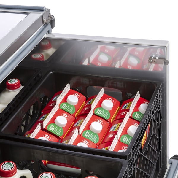 Maxx Cold Milk Cooler, 58 in.W, Stores up to 16 13 in. Milk Crates, in Stainless Steel - MXMC58HC