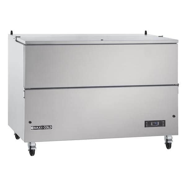 Maxx Cold Milk Cooler, 58 in.W, Stores up to 16 13 in. Milk Crates, in Stainless Steel - MXMC58HC