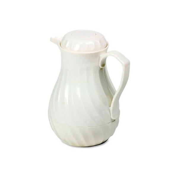 Hormel Corp Poly Lined White Swirl Design Carafe, 64 oz. Capacity - HOR402264