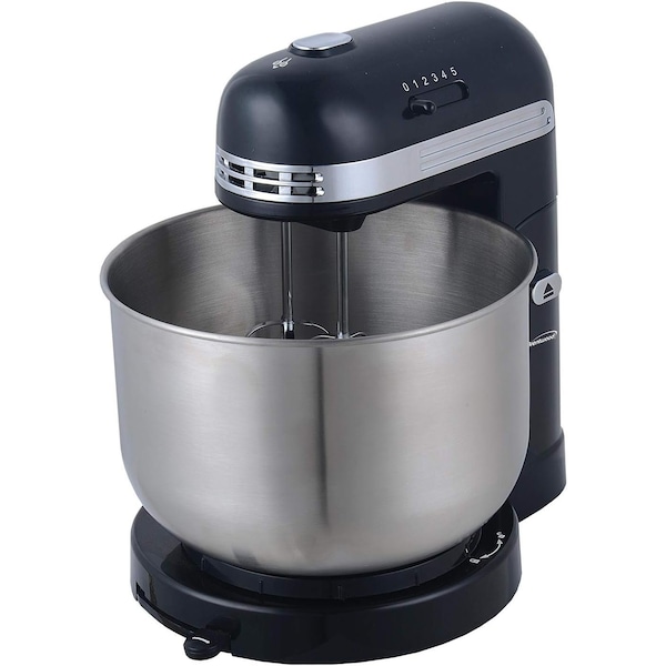 Brentwood Industries 5-Speed Stand Mixer with 3 Quart Stainless Steel Mixing Bow, Black,  - SM-1162BK