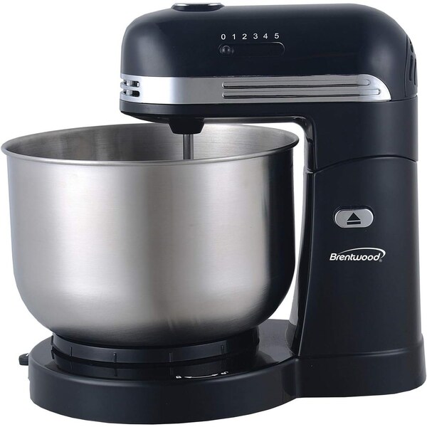 Brentwood Industries 5-Speed Stand Mixer with 3 Quart Stainless Steel Mixing Bow, Black,  - SM-1162BK