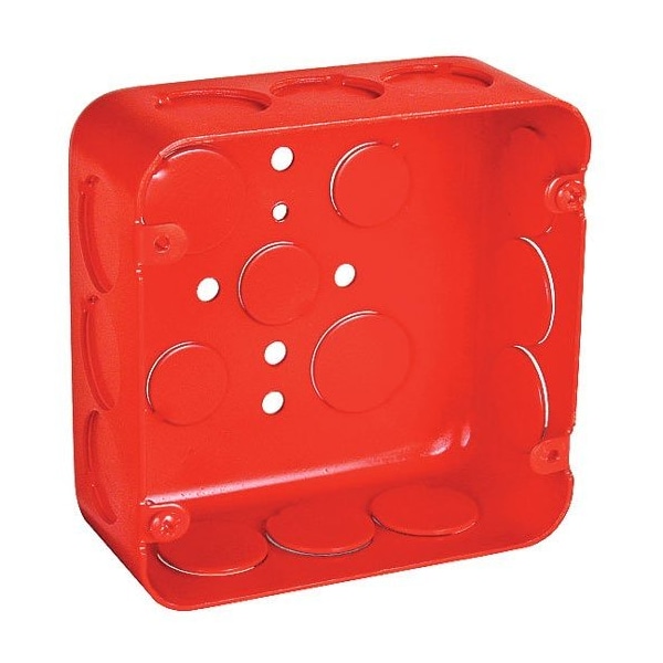 Southwire Electrical Box, 42 cu in, Junction Box Type, Steel, Square Shape - 72171-3/4RED