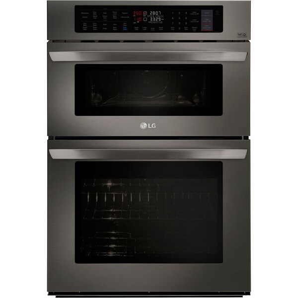 Almo 30in Electric Combination Wall Oven & Microwave with Convection, Infrared Heating, ThinQ, EasyClean - LWC3063BD