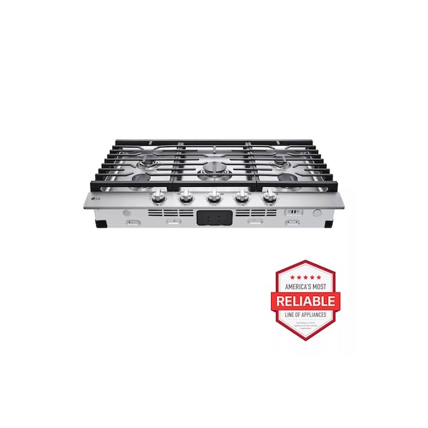 Almo 36-in. Stainless Gas Cooktop with 20K BTU UltraHeat Burner and EasyClean - CBGJ3623S
