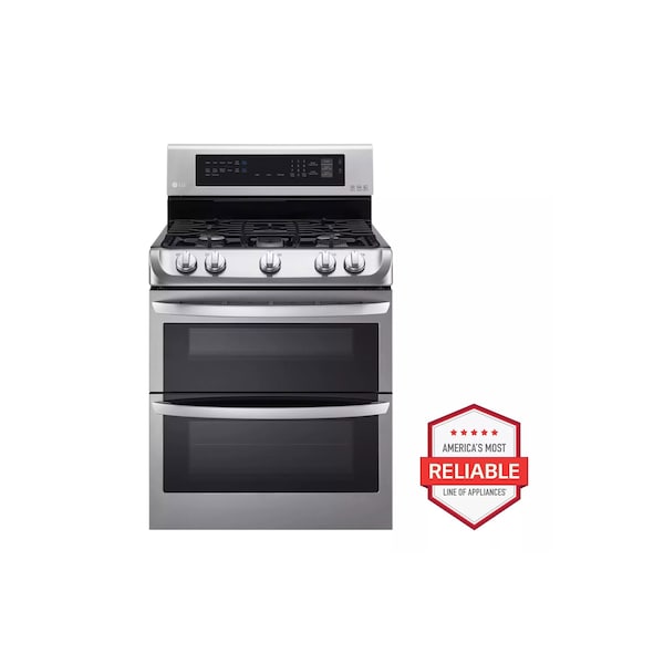 Almo 30-inch ProBake Convection Double Gas Range with 5 Burners and 6.9 cu. ft. Capacity - LDG4313ST