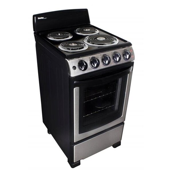 Danby Danby DER202BSS 20 in. 2.3 cu.ft. Single Oven Electric Range with Manual Clean Oven; Black & Stainless - DER202BSS