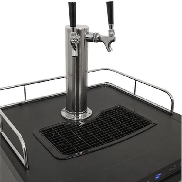 Edgestar 24 Inch Wide Freestanding Double Tap Kegerator with Digital Display - KC3000SSTWIN