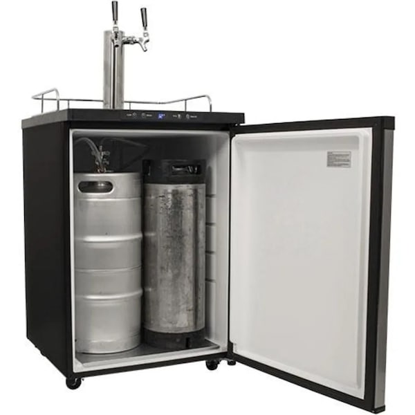 Edgestar 24 Inch Wide Freestanding Double Tap Kegerator with Digital Display - KC3000SSTWIN