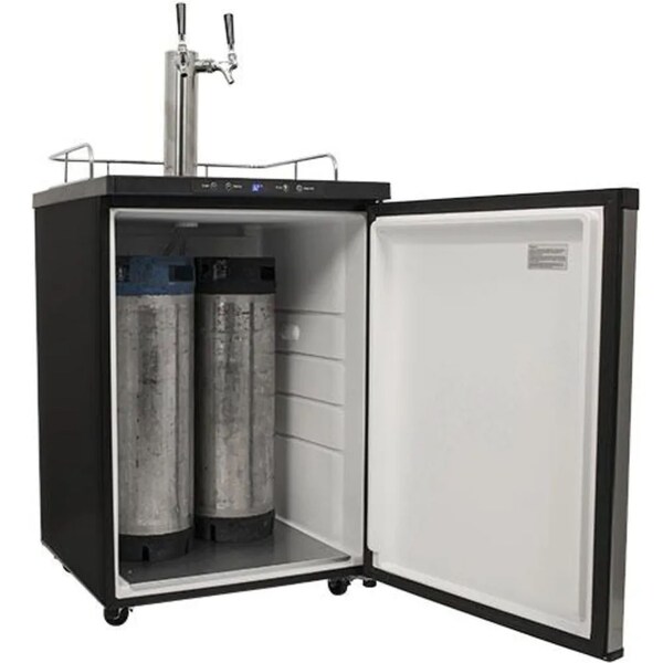 Edgestar 24 Inch Wide Freestanding Double Tap Kegerator with Digital Display - KC3000SSTWIN